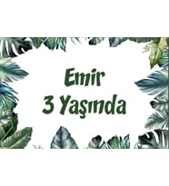 Yapraklar Temalı Doğum Günü Afişi 70x100 cm