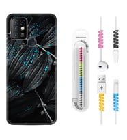 INFINIX Hot 8 9 10 11S Hot 10 Play 10T Kılıf Kablo Koruma Spiral Silikon Foid Green 1643