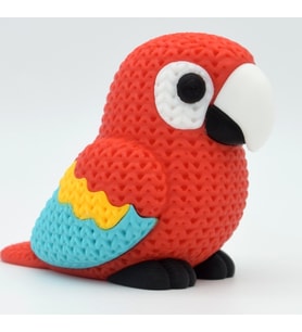 Örgü Görünümlü Renkli Papağan Figürü - 3D Yazıcı Tasarım Macaw Biblo