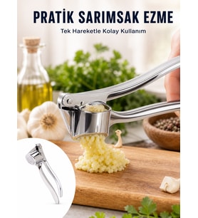 Mutfak Sarımsak Ezici Kaymaz Saplı Güçlü Mekanizma