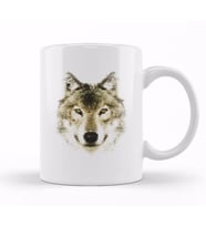 Geometric Animal Wolf Kupa Bardak Porselen