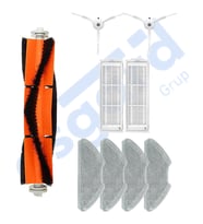 Xiaomi Mop 2 Pro (MJST1SHW) -Mop 2 Lite Uyumlu 1 Ana Fırça 2 Yan Fırça 2 Filtre 4 Mop PKT-iasgf0000365