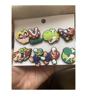 Super Mario Terlik Süsü Cross Terlik Jibbitz Terlik Aksesuarı 8 Adet (Çok Renkli)