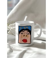 I Am Cool Yazılı Karakter Desenli 330ml Baskılı Beyaz Seramik Kupa Bardak