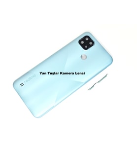 Tkgz Oppo Realme C21 kasa Arka Pil Batarya Kapağı MAVİ