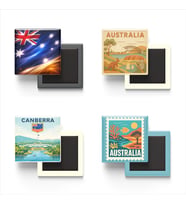 Buzdolap Magnetleri - Avustralya Canberra - Australia - 4'lü Set Magneti