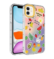 iPhone 12 Kılıf Renkli Desenli Sert Silikon Zore Korn Kılıf NO4