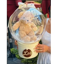 Premium Bej Peluş Tavşan Bubble Balon Hediyesi