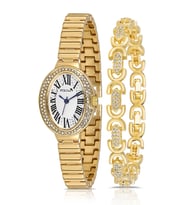 Polo Air Oval Kasa Kadın Kol Saati Oval Bileklik Kombin Gold Renk PL-1568B1 (Altın)