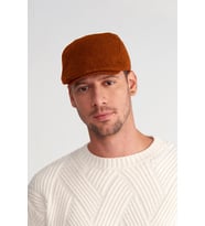 Erkek Yün Flat Cap Kasket Peaky Blinders Şapka (Kiremit)