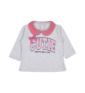 Civil Baby Yakalı Cutıe Baskılı 6-18 Ay Sweatshirt - Gri