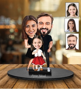 Kişiye Özel Aile Tasarımlı Karikatür Biblo 198