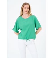 Bisiklet Yaka Oversize Kadın Bluz