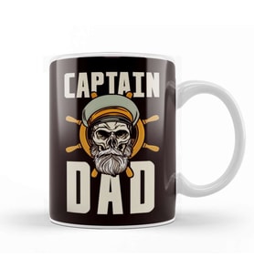 Captain Dad Daddy Sailor Seaman Papa Father Poppa Husband Kupa Bardak Porselen