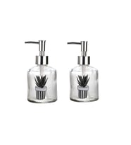 BANYO SETİ CAM SIVI SABUNLUK 2 ADET,KAKTÜS 1 DESEN 300ML 7,6X15,5CM