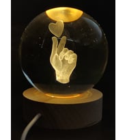 Büyük Boy Seni Seviyorum Kristal Küre Lamba USB Kablolu Işıklı