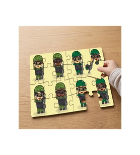 Sevimli Askerler Tasarımlı 24 Parça Ahşap Çocuk Puzzle MPK0776