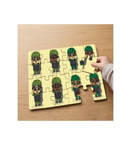 Sevimli Askerler Tasarımlı 24 Parça Ahşap Çocuk Puzzle MPK0776