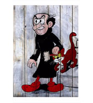 ekart Gargamel Şirinler Desenli Ahşap Tablo 32cm X44cm