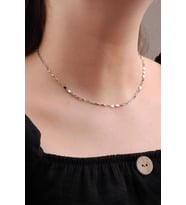 Pullu Tasarım Choker Gümüş Kolye 6586