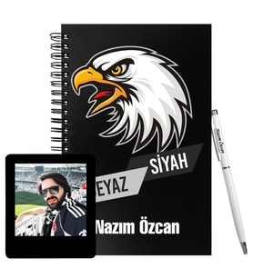 Kartal Tasarımlı Ahşap Defter Kalem &  Instagram Çerçeve Hediye Seti HC61