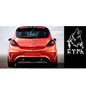 Göktürkçe Türk - Kurt logo Sticker 30x20