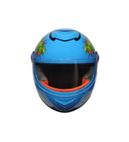 Motosiklet Ve Bisiklet Çocuk Kaskı Full Face Pp Material Abs Çocuk Kask Dino Mavi
