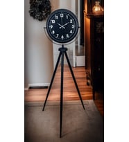 Siyah Asil Standart Stil Tripod Ayaklı Saat