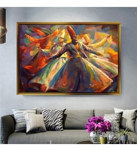 Altın Çerçeveli dekoratif tablo a47 (Gold)