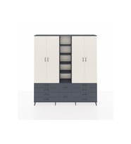 Arges Dolap 9 Raflı 10 Çekmeceli 2 Askılı 220x30x243 Antrasit-Aytaşı/Antrasit