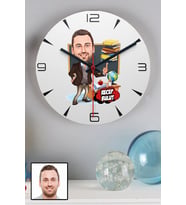 Erkek Öğretmene Kişiye Özel Hediye Karikatürlü Duvar Saati