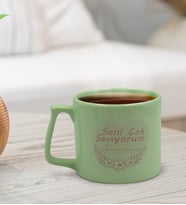 BK Gift Anneler Günü Tasarımlı Pastel Su Yeşili Middle Kupa Bardak, Anneye Hediye, Ev Hediyesi, Anneler Günü Hediyesi, Ofis Hediyesi-1