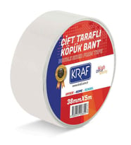 Kraf Çift Taraflı Köpük Bant 38 mm x 5 mt 