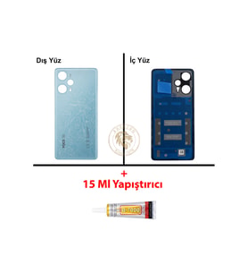 Yapıştırıcı Poco F5 Mavi Yapıştırıcı Arka Pil Kapağı Batarya Kapağı + Yapıştırıcı ve Vida Seti