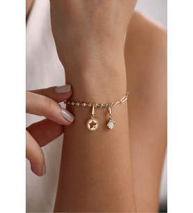Opal Taşlı Penguen & Taşlı Yıldız Charm Bileklik