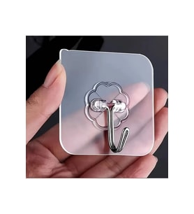 20 Adet Şeffaf Kapı Duvar Askısı 6X6cm