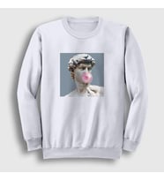 Presmono Unisex Beyaz Bubble Gum David Davut Michelangelo Sweatshirt 302860tt