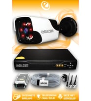 ELITCAM 1 Kameralı Panda 1 Dış Kamera Set HDD'siz Full HD Gece Görüşlü Güvenlik Kamerası Sistemi