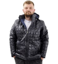 Mode XL Büyük Beden Erkek Kalın Şişme Mont Kapüşonlu U24605 Lacivert