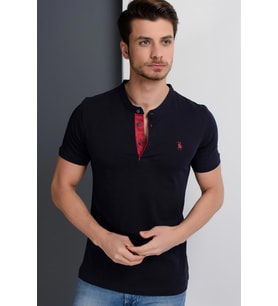 T8560 DEWBERRY T-SHIRT-AÇIK LACİVERT