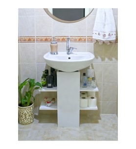 Teknor Banyo Dolabı, Düzenleyici Dolap, Lavabo Altı Kapama Kutusu, Beyaz.