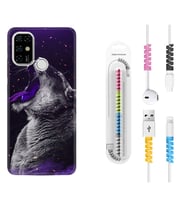 Casper E30 F20 X20 Kılıf Kablo Koruma Spiral Silikon Purple Leopar 1750