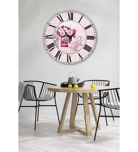 Bilge Retro Tasarımlı Duvar Saati 35 X 35 Cm (Baskılı)