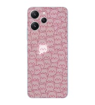 Xiaomi Redmi 12 Uyumlu Uyumlu Cute Pink Pig Tasarımlı Şeffaf Telefon Kılıfı
