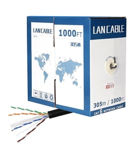 PM-8256 23 AWG 0.56 mm CCA 305 Metre Dış Mekan Siyah CAT6 Kablo