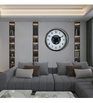 Krom Şıklık Sade 60 Cm Çarklı Duvar Saati