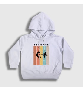 Presmono Unisex Çocuk Beyaz Believer Imagine Dragons Kapüşonlu Sweatshirt 395091tt