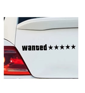 Wanted Araba Sticker Aranıyor Etiketi 28 Cm Modifiye Yapıştırma