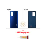 Oppo A74 Mavi Uyumlu Arka Kapak + B7000 Yapıştırıcı Arka Cam Batarya Pil Kapağı Lazer Kesim