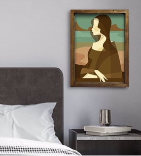 BK Gift Yatak Odası Konseptli Doğal Masif Ahşap Çerçeveli Tablo 45x65cm-5